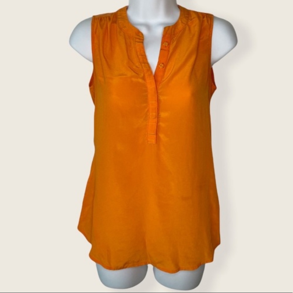 Banana Republic Silk Orange Top size 4